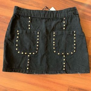 *NEW* ZARA Black Stud Denim Skirt